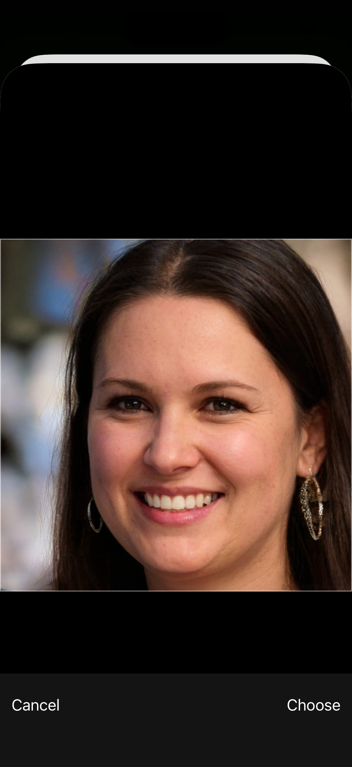 Selecting a selfie photo for the figurine