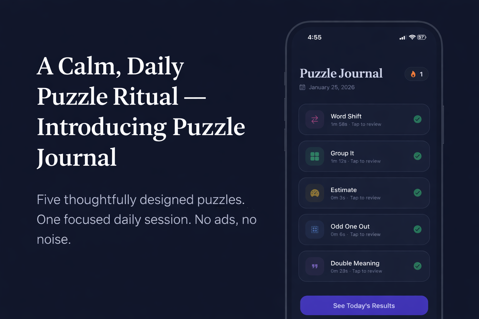 π§ Introducing Puzzle Journal: A Daily Puzzle App for Focus and Brain Training